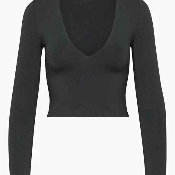 Aritzia Babaton Contour V-Neck Black Longsleeve - Picture 4 of 6